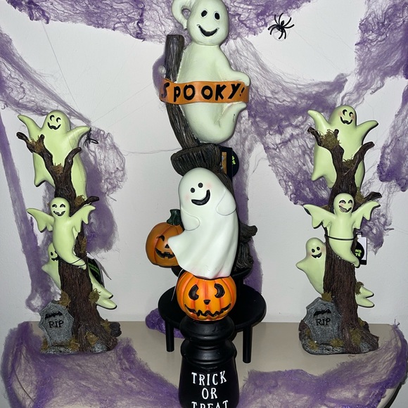Ghost Boo Glow in the Dark Spooky Trees Stand Spooky Trick or Treat Tablescaping - Picture 6 of 7